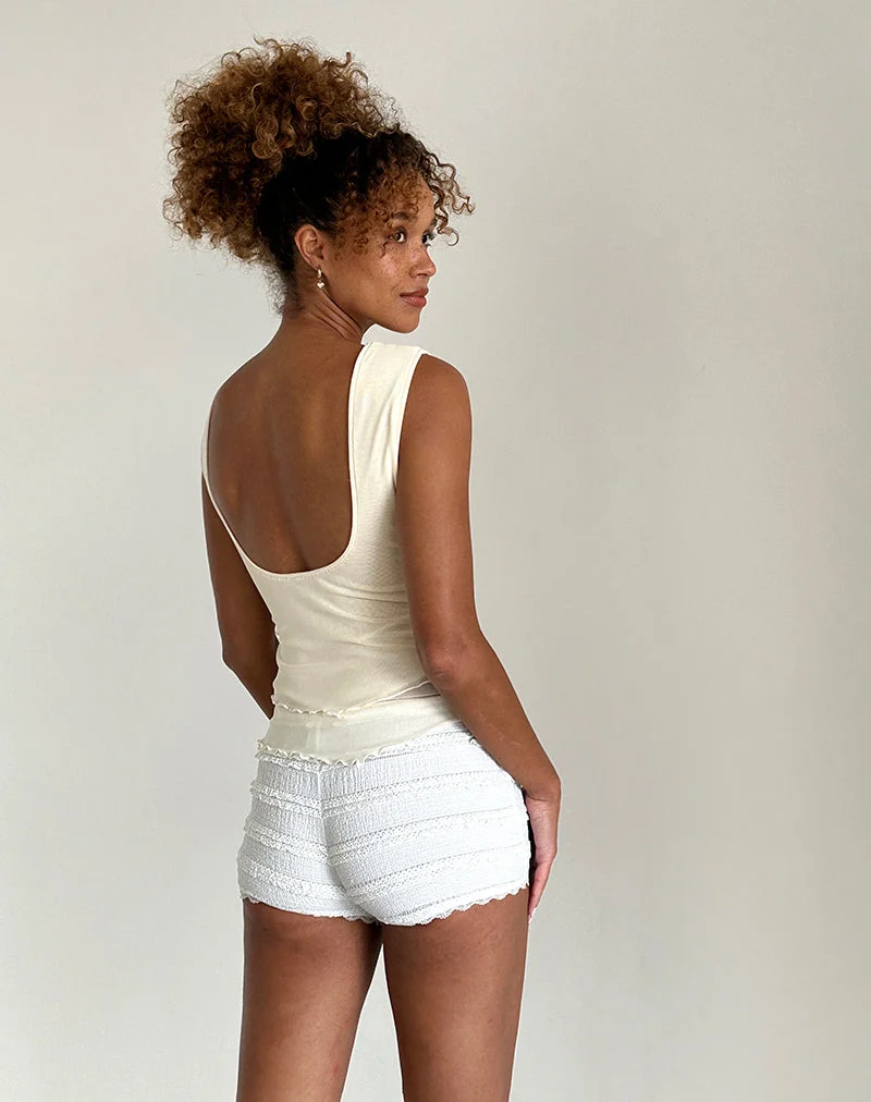 Rochie - Top asymétrique en maille crème