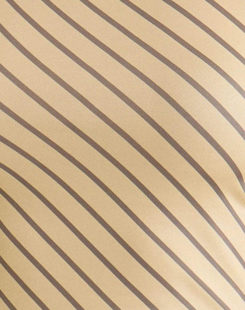 Nova Slinky Top in Yellow Diagonal Stripe (Top fluide à rayures diagonales jaunes)