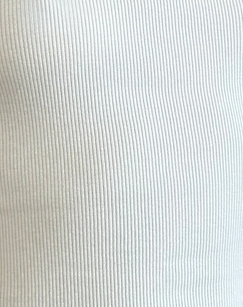 Dudley Ribbed Vest Top in Off White (Top gilet côtelé Dudley en blanc cassé)
