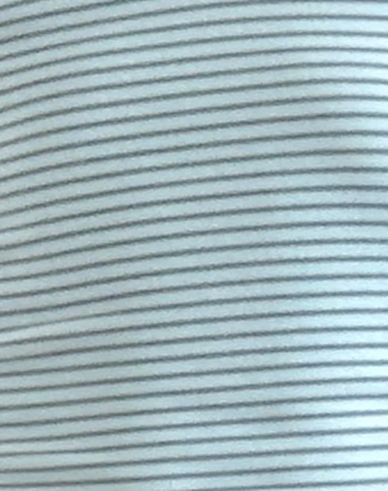 Jules Halter Top in Blue and Grey Jersey Stripe (Top dos nu en jersey rayé bleu et gris)