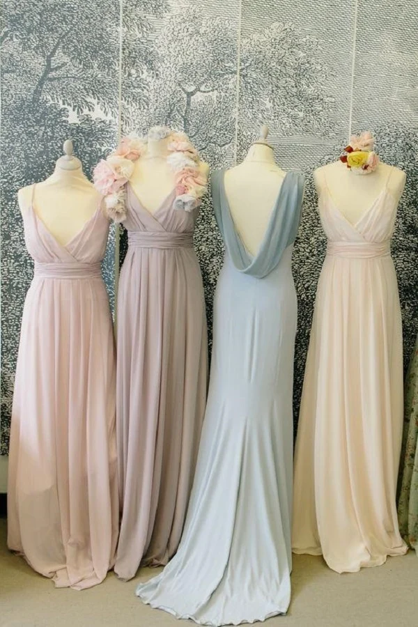 Robes de demoiselle d'honneur de plage décontractées longues dépareillées Boho