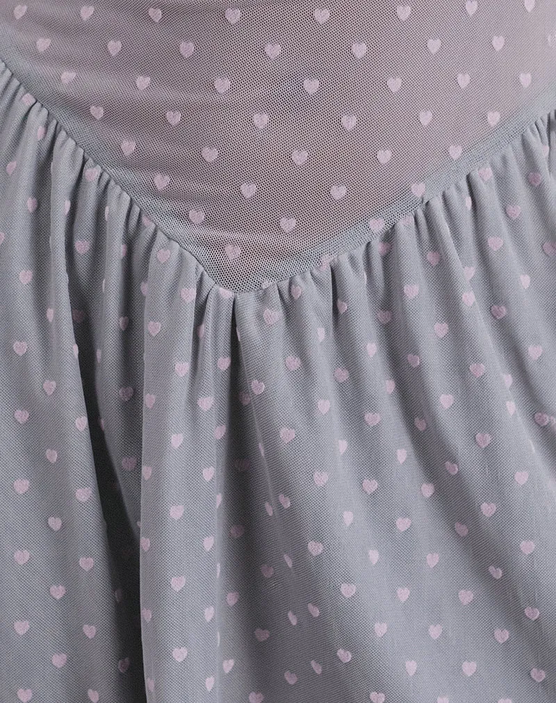 Mini robe Geni en Heart Flock Grey