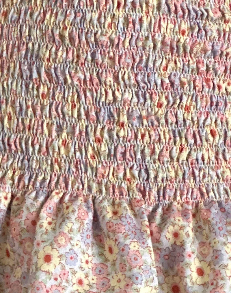 Phobe - Top dos nu froncé - Fleur de prairie des années 70