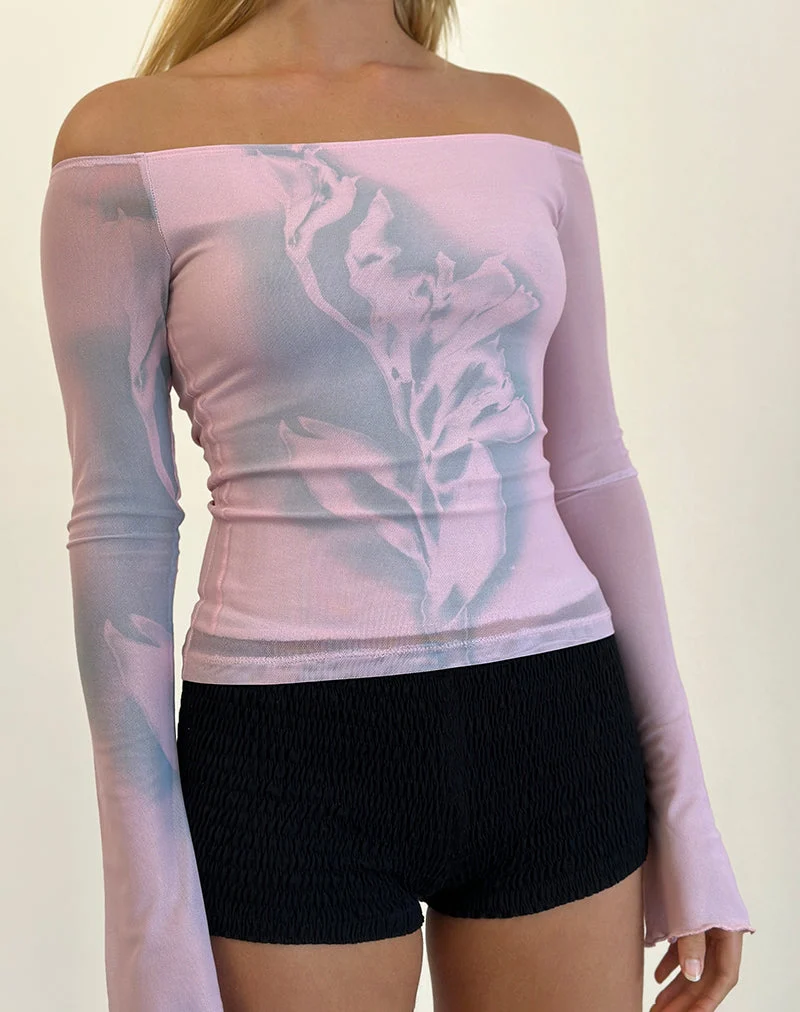 Top Lutana en Lumen Mesh Peach