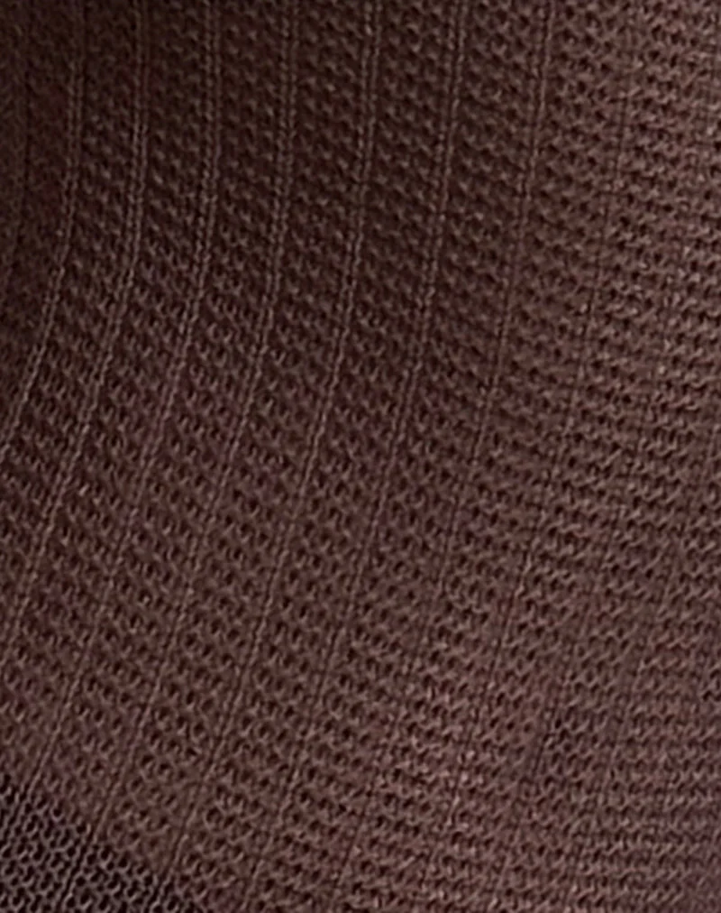 Robe Susannah en tricot à larges côtes, marron