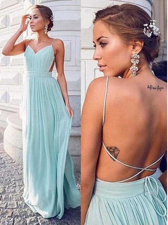 Robes de demoiselle d'honneur sexy Robe de bal sexy Robes de demoiselle d'honneur bleues dos nu