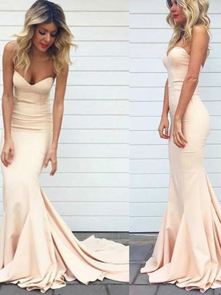 Robe de bal sirène serrée neutre beige simple Fs035