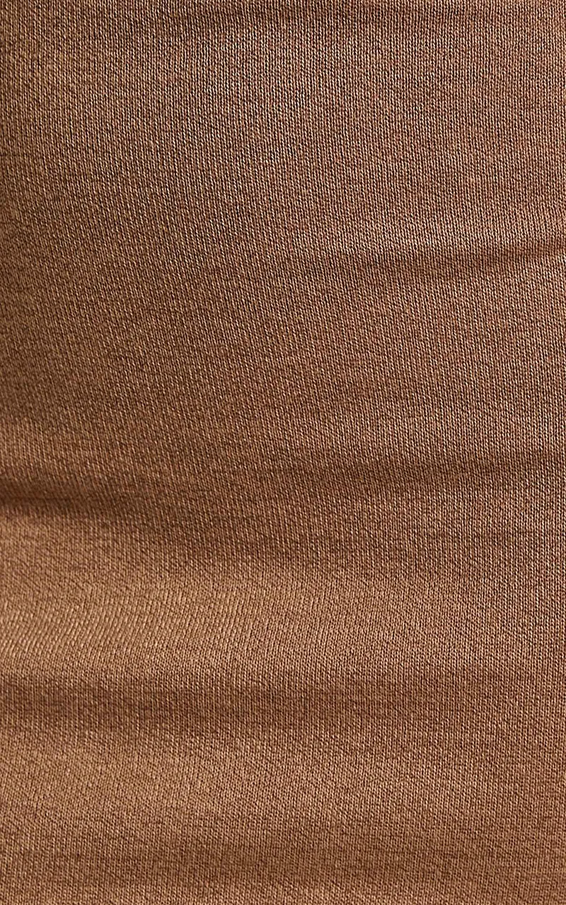 Saskia Midi Dress - Side Cut Out Dress in Chocolate
