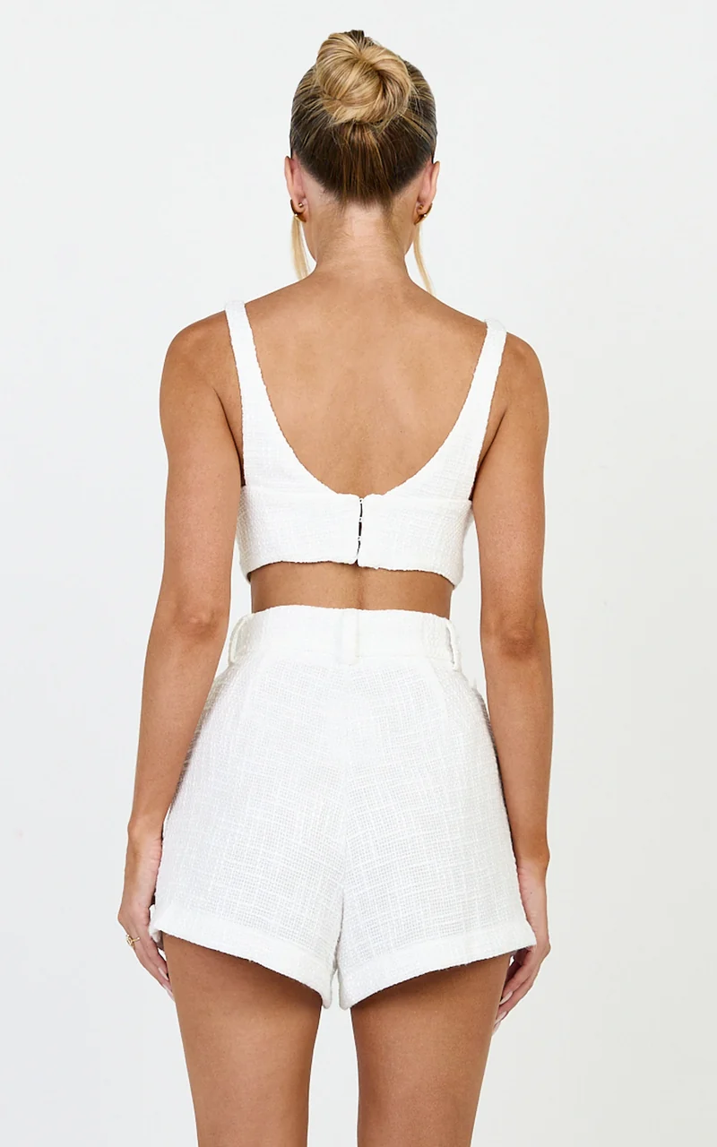 Melbourne Two Piece Set - Twill Two Piece Short Set in White