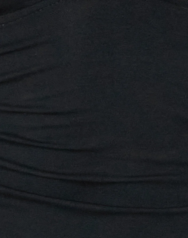 Cosmo Halterneck Top in Jersey Black