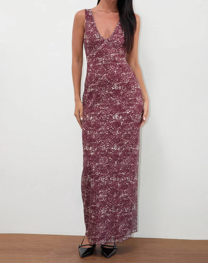 Robe longue Vatika, tissu abstrait Leo Spot