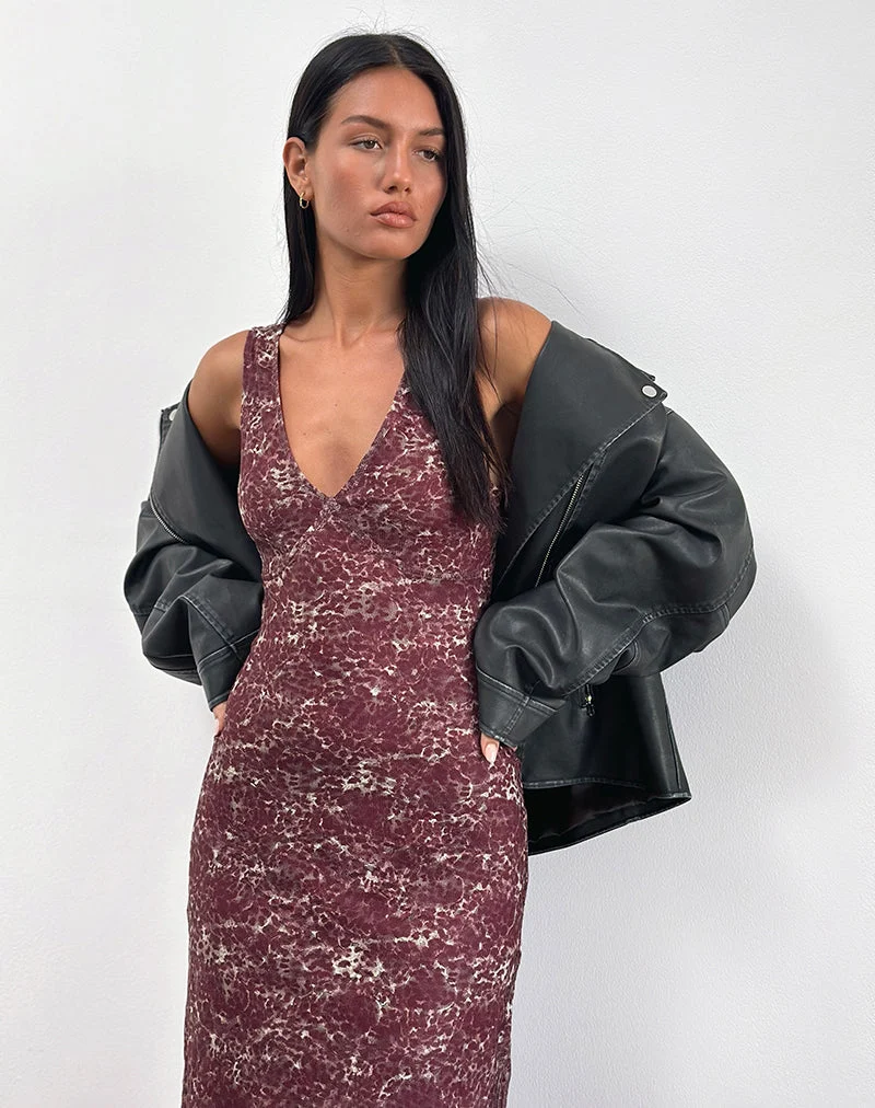 Robe longue Vatika, tissu abstrait Leo Spot