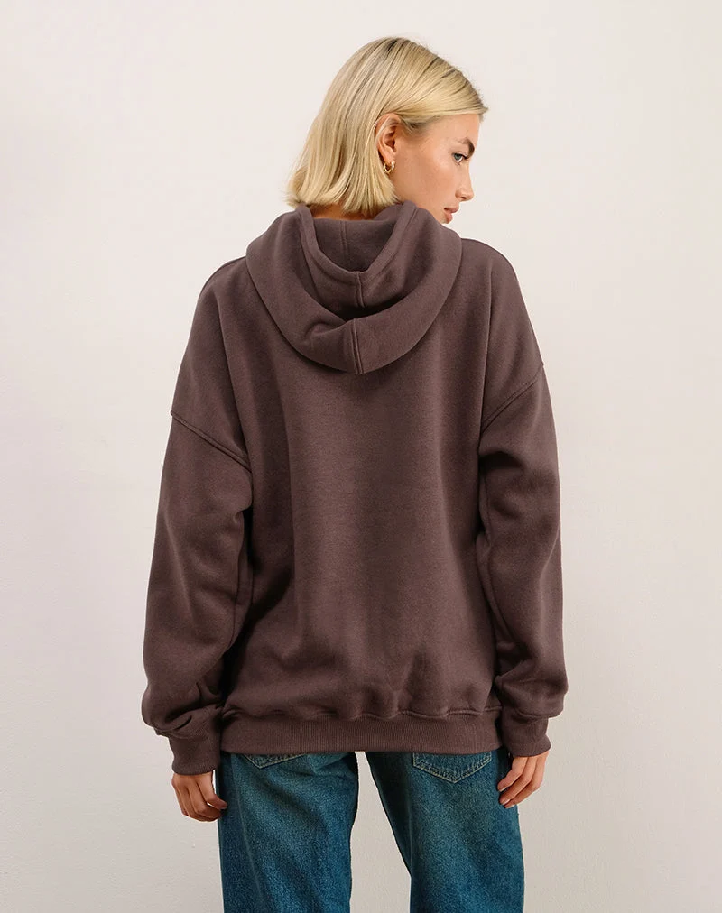Sweat à capuche oversize en acajou profond avec imprimé See You Next Tuesday