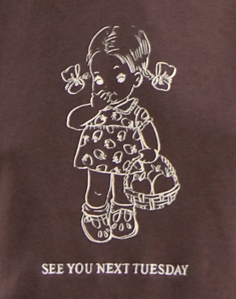 Sweat à capuche oversize en acajou profond avec imprimé See You Next Tuesday