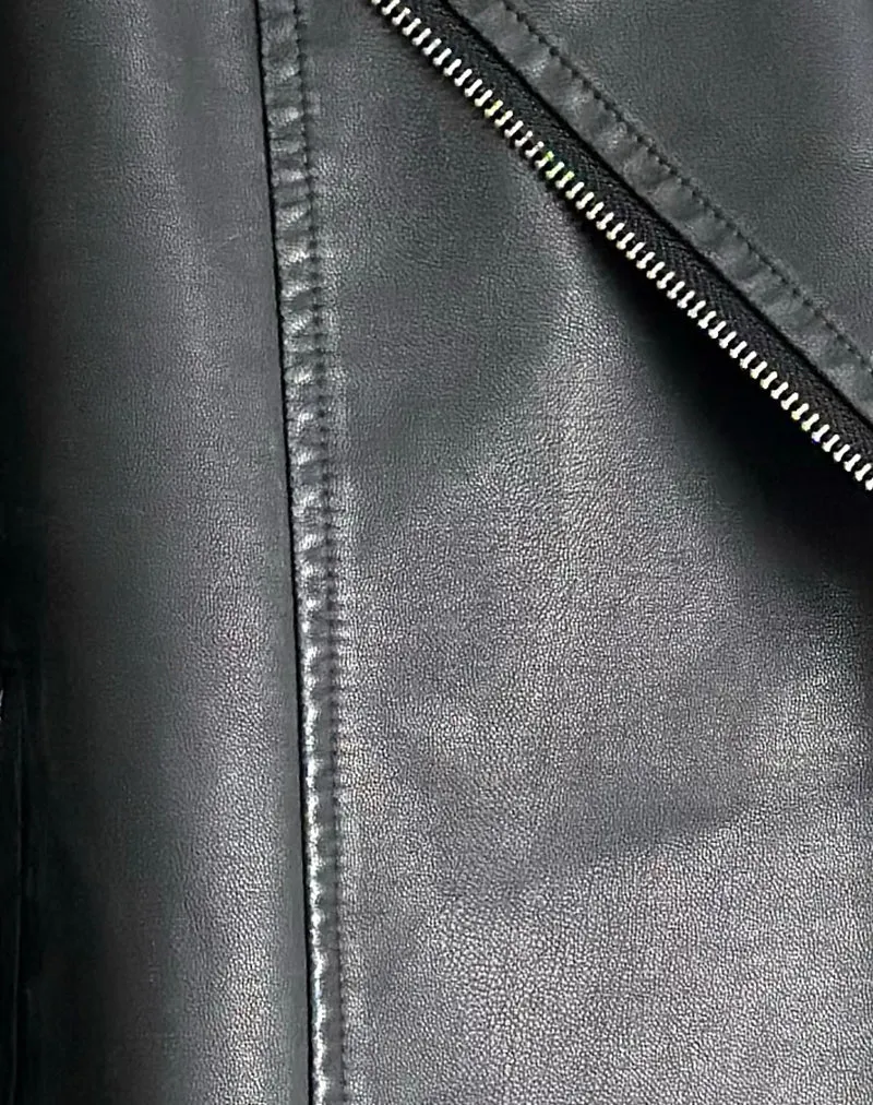 Veste motard Zebbie Distressed PU en noir