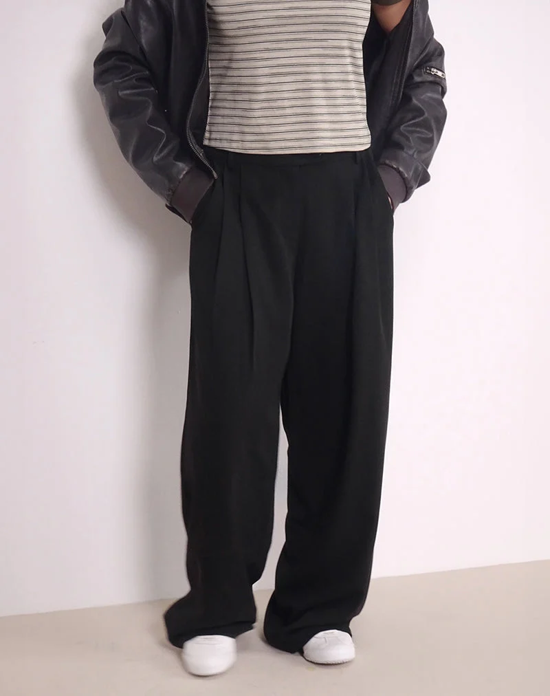 Pantalon large surdimensionné Sakira en noir