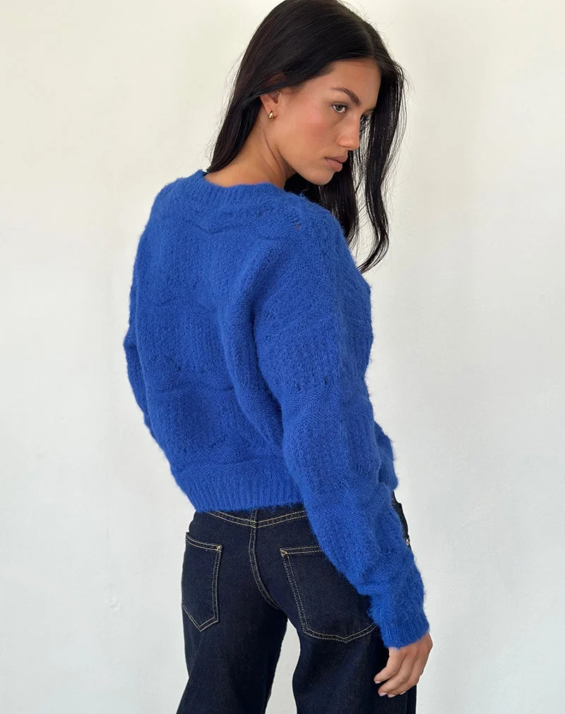 Cardigan Luciana en bleu cobalt