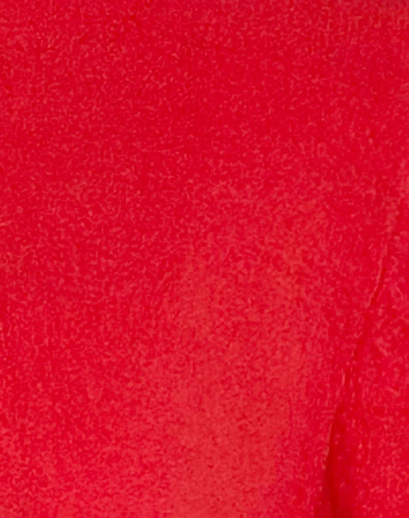 Cardigan Wunara rouge avec nœuds roses