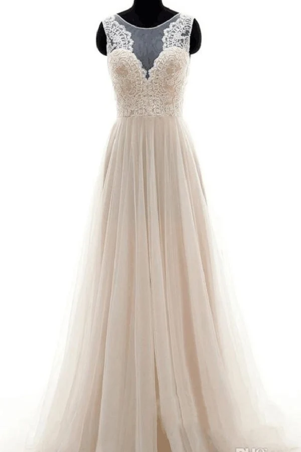 Robe de mariée Vintage, ligne a, robe de mariée fluide, style Boho, en Tulle, WS067