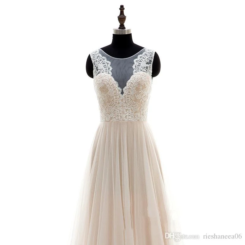 Robe de mariée Vintage, ligne a, robe de mariée fluide, style Boho, en Tulle, WS067