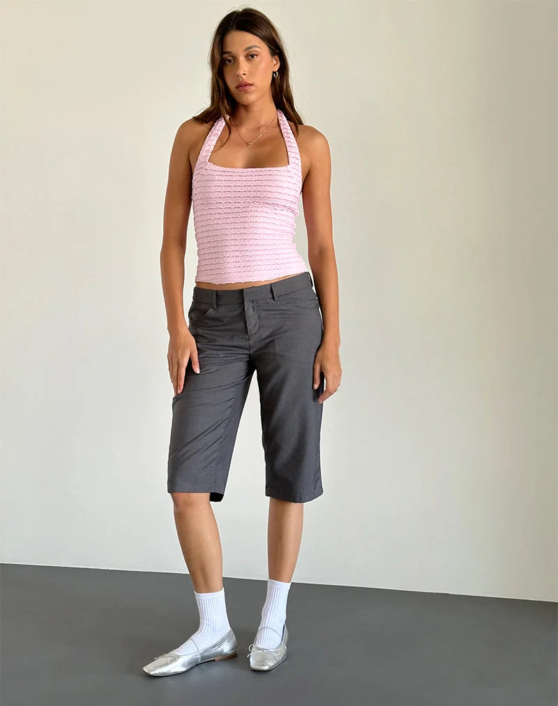 Maggha Halterneck Top in Crinkle Pink