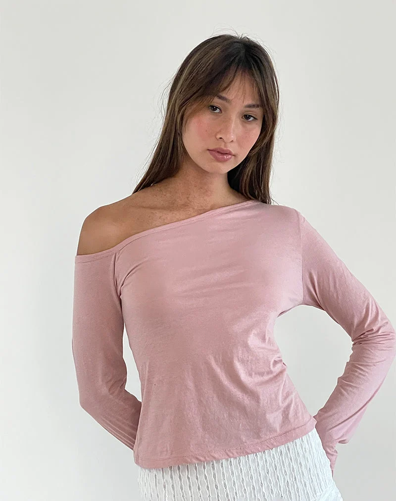 Ledez - Top slouchy asymétrique - Pink Lady Tissue