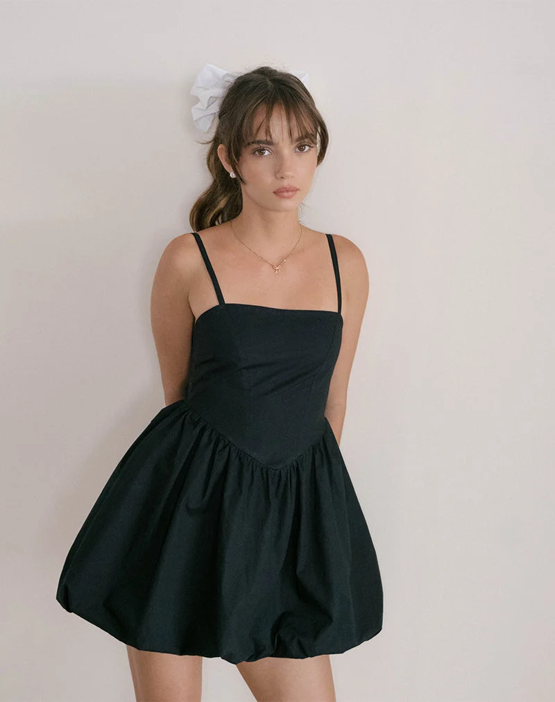 Mini robe bouffante Micala en noir