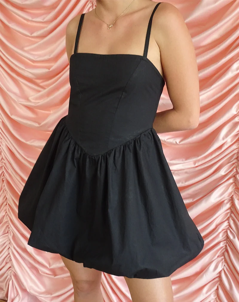 Mini robe bouffante Micala en noir