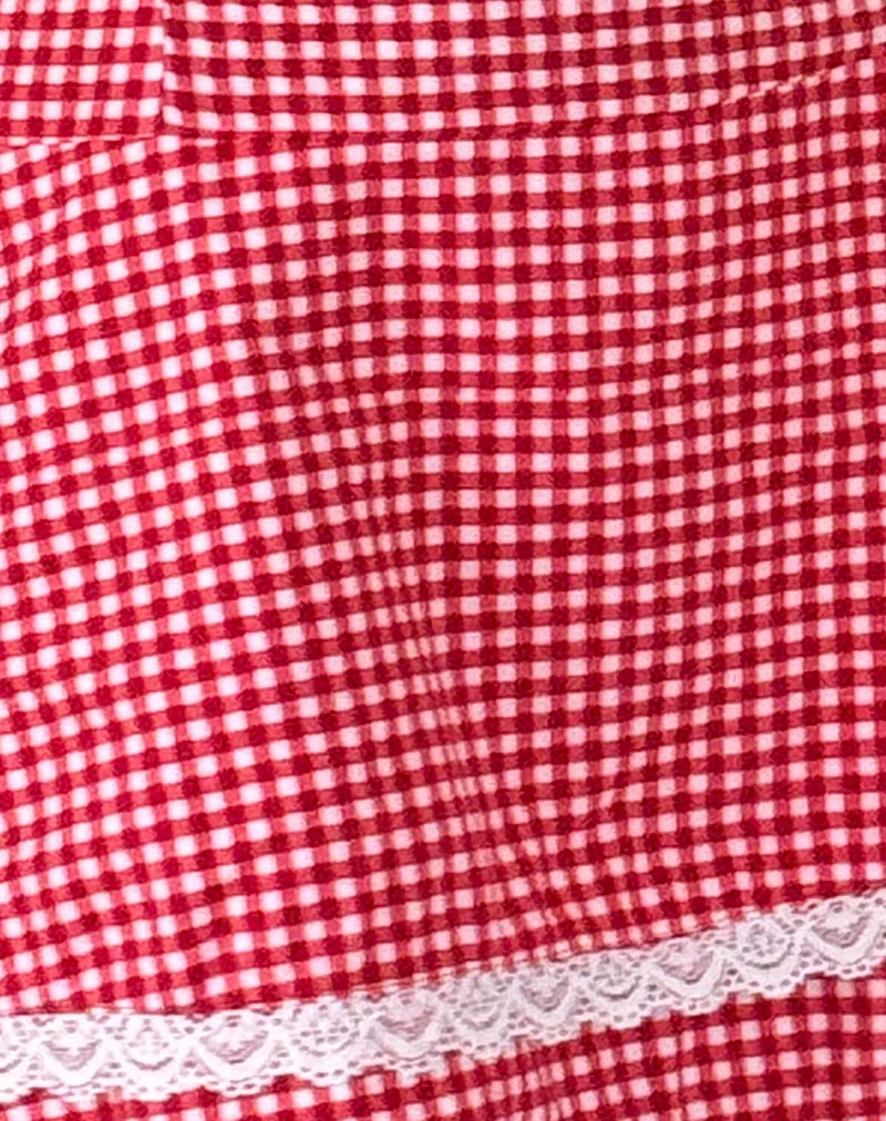 Mini robe Flossie en vichy rouge