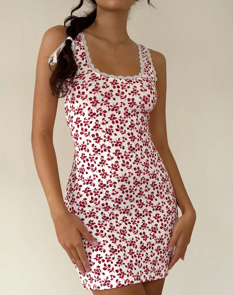 Robe Camina en Summer Strawberry Off White