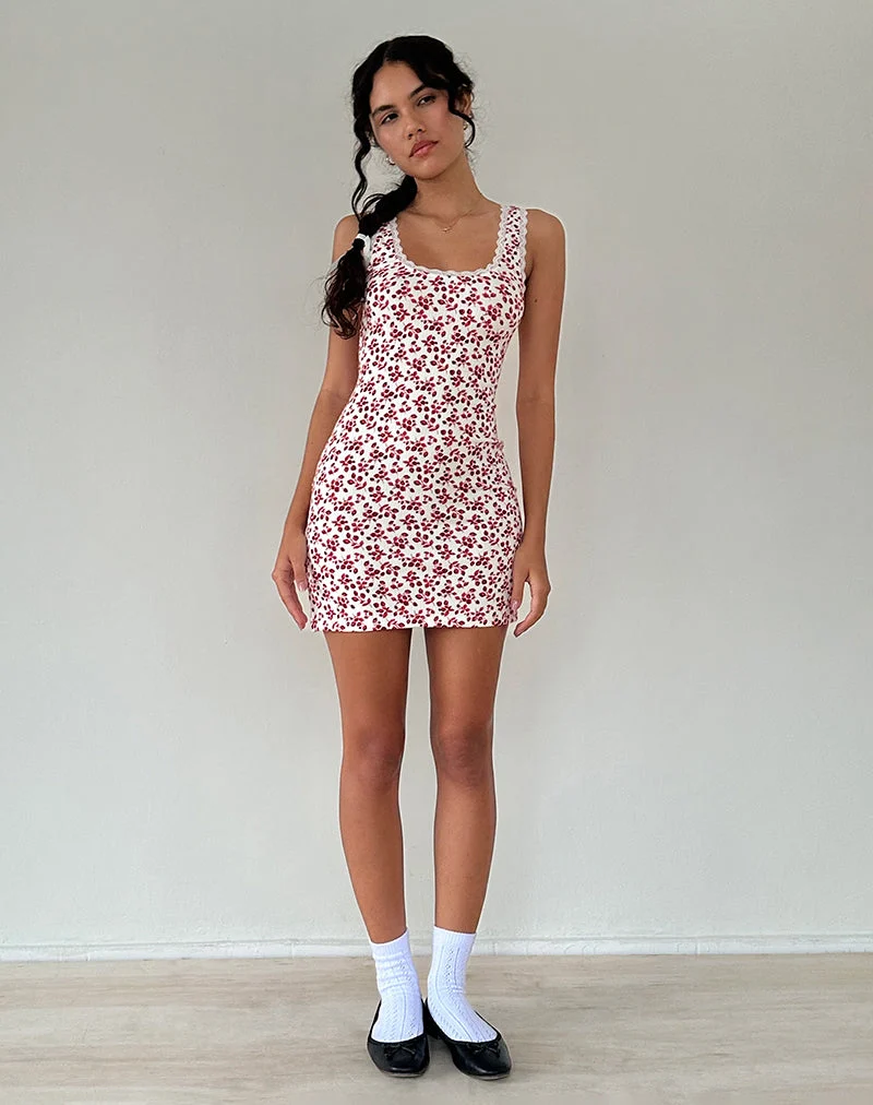 Robe Camina en Summer Strawberry Off White