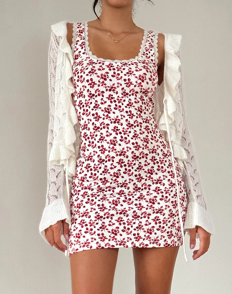 Robe Camina en Summer Strawberry Off White