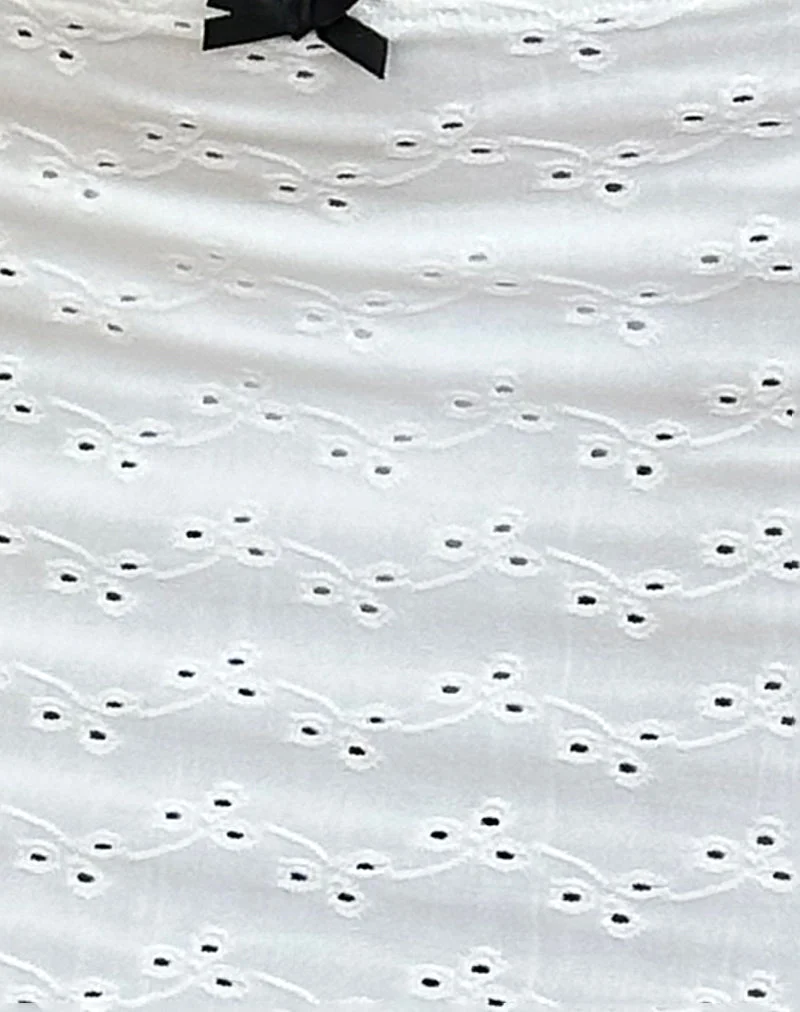 Minijupe Oruto, broderie blanche