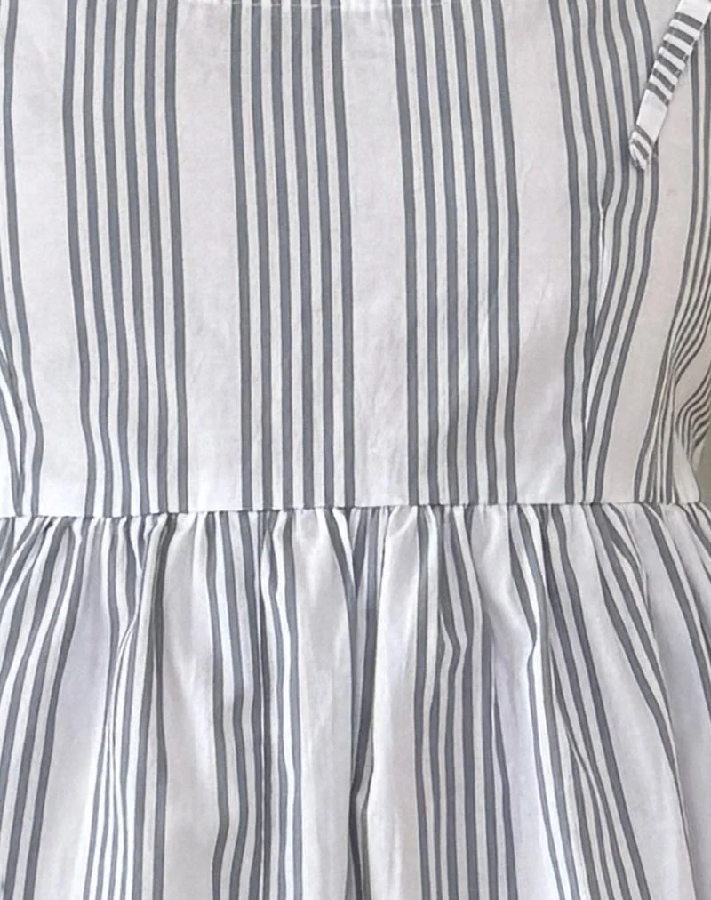 Mini robe Tisyani à rayures verticales grises