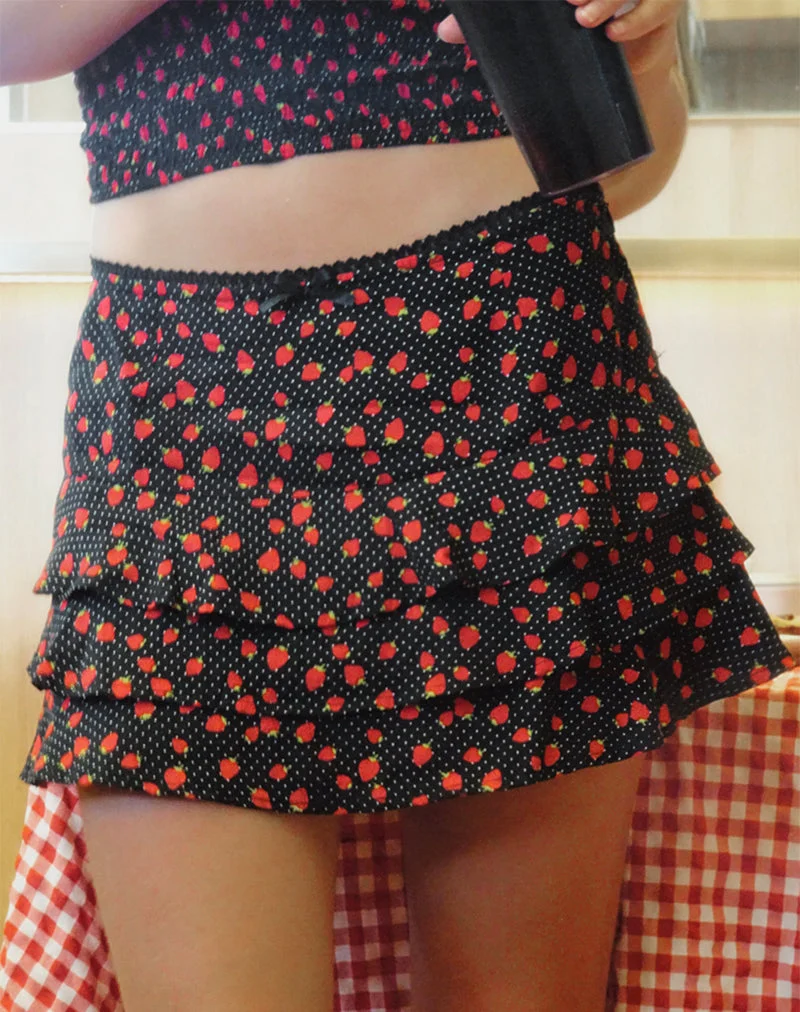 Minijupe Camigi, Strawberry Polka Black