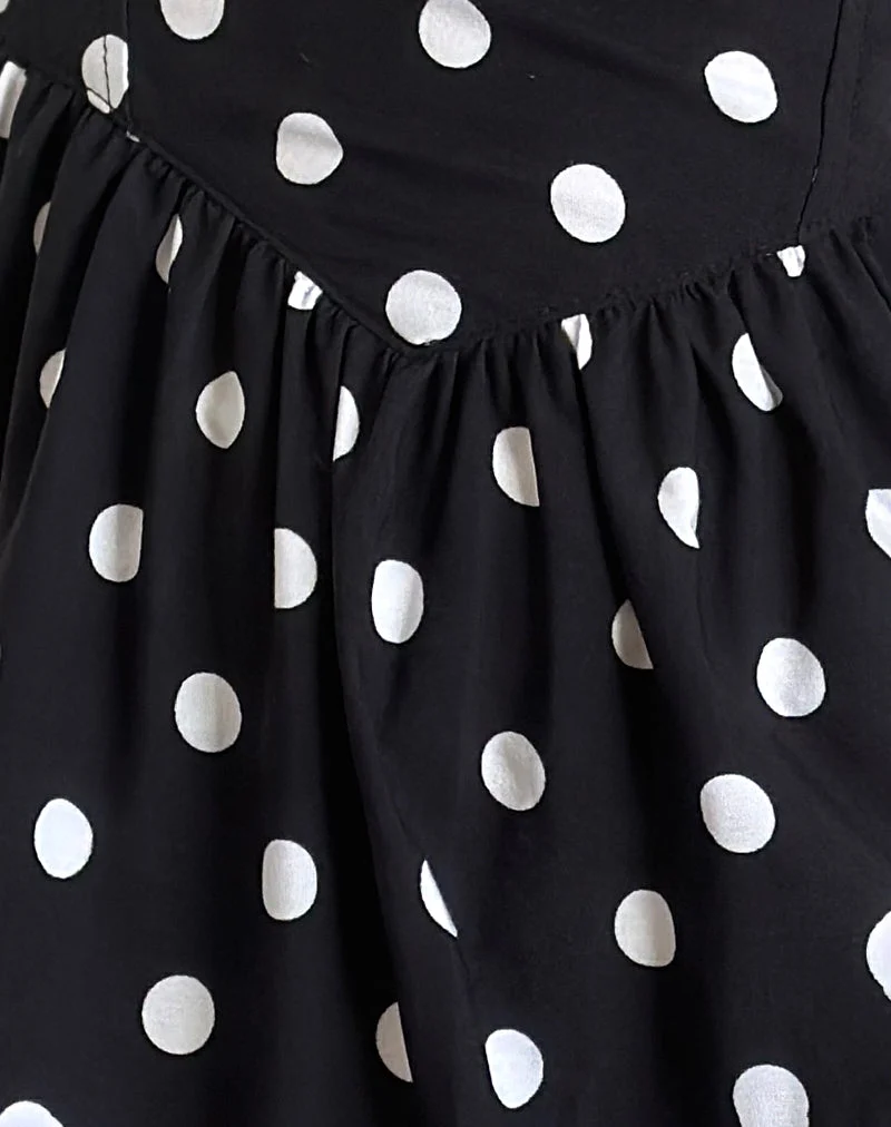 Mini robe Ramana, 80s Polka Black
