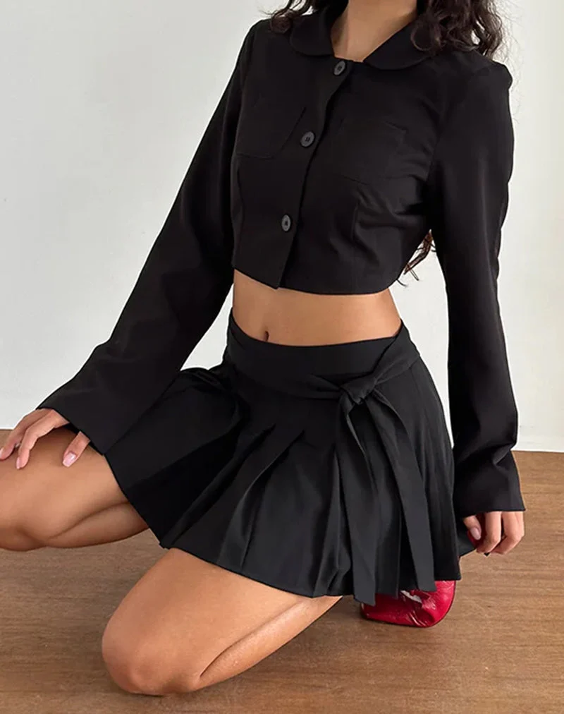 Minijupe plissée Zekira, noire