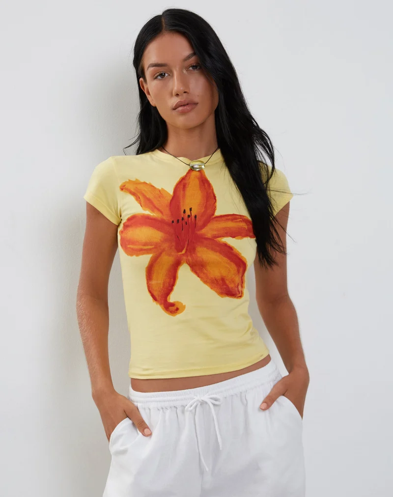T-shirt Tiona Baby en limonade avec imprimé de fleurs d'été