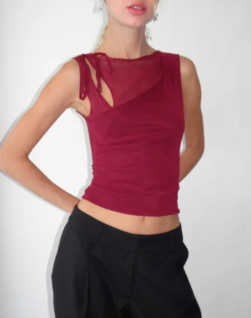 Gilet Moni en maille marron