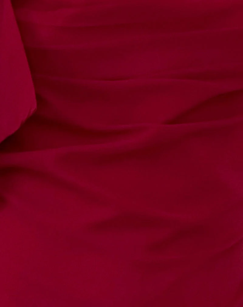Coraline Bow Mini Dress in Burgundy