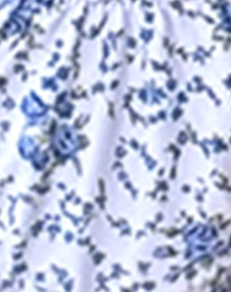 Bas de bikini Veroly, bleu chaîne fleurie