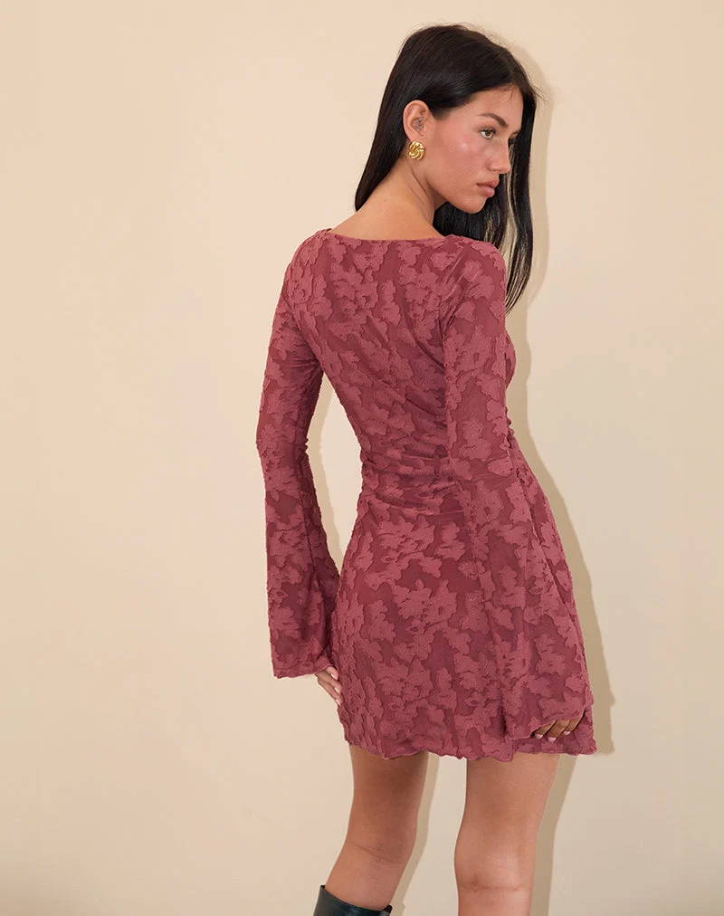 Robe Sevila en maille brunie marron