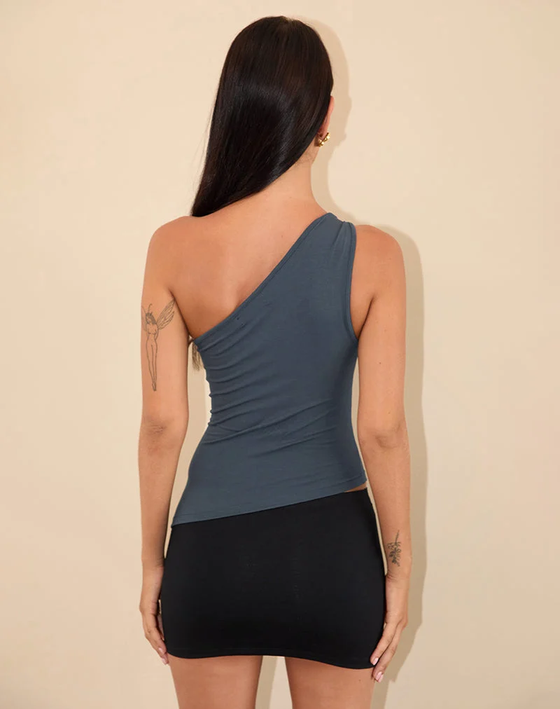 Top asymétrique Idra en jersey Ocean Storm