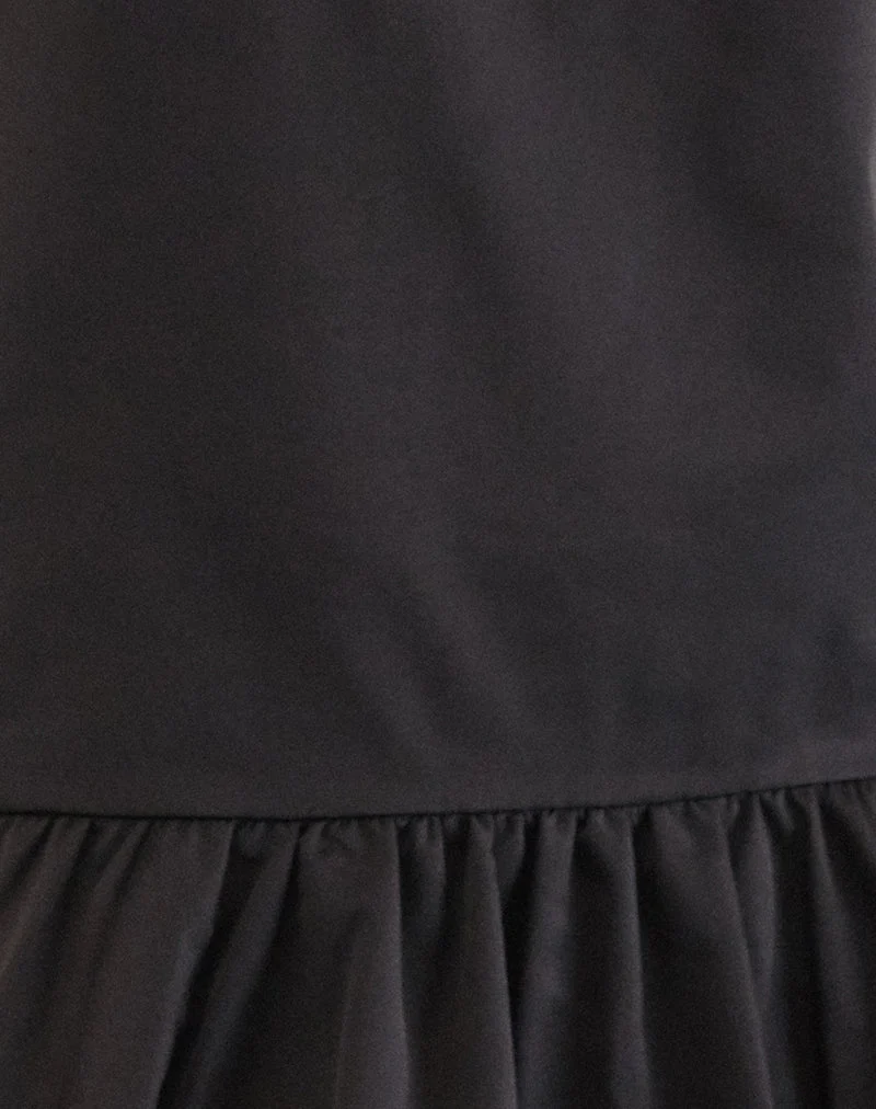 Tamilo Bubble Hem Mini Dress in Black
