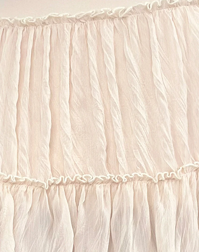 Anahita Tiered Skirt in Chiffon Buttercream (jupe à volants en mousseline)
