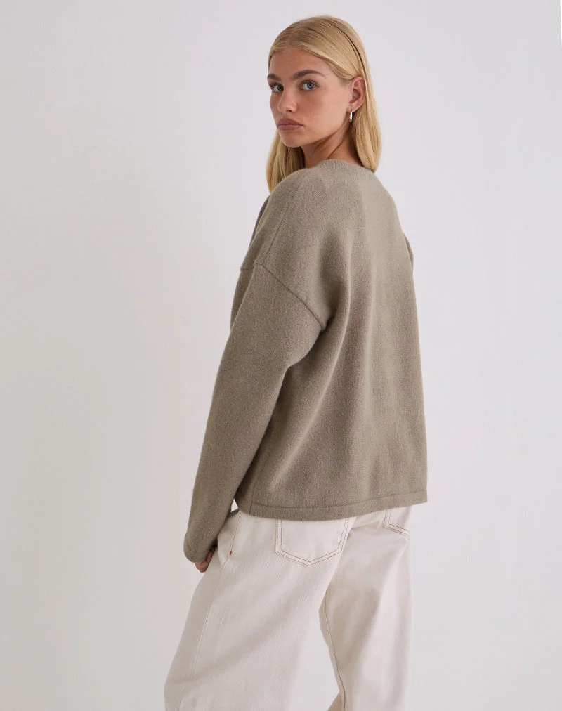 Cardigan Maureen en taupe