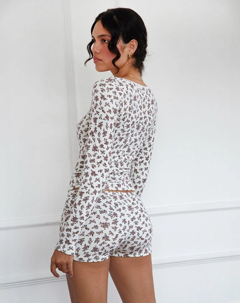 Ritulia - Micro-short côtelé - Ditsy Floral - Crème