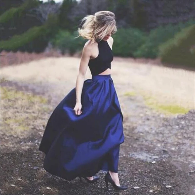 Robe de bal bleu marine deux pièces de style campagnard | Robes pour les invités du mariage