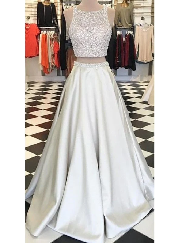 Robe de bal deux pièces, robe de bal junior, robe de bal scintillante, robe longue de soirée, MA016