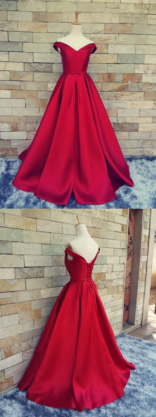 Robe de bal rouge épaules dénudées longue robe de bal robe formelle